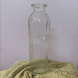 Clear Glass Ribbed Vase - Home Accents vintage vase like new